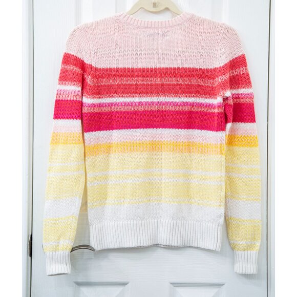 Loft Pink and Yellow Ombre Crew Neck Sweater, size XS, NWT - Picture 5 of 6